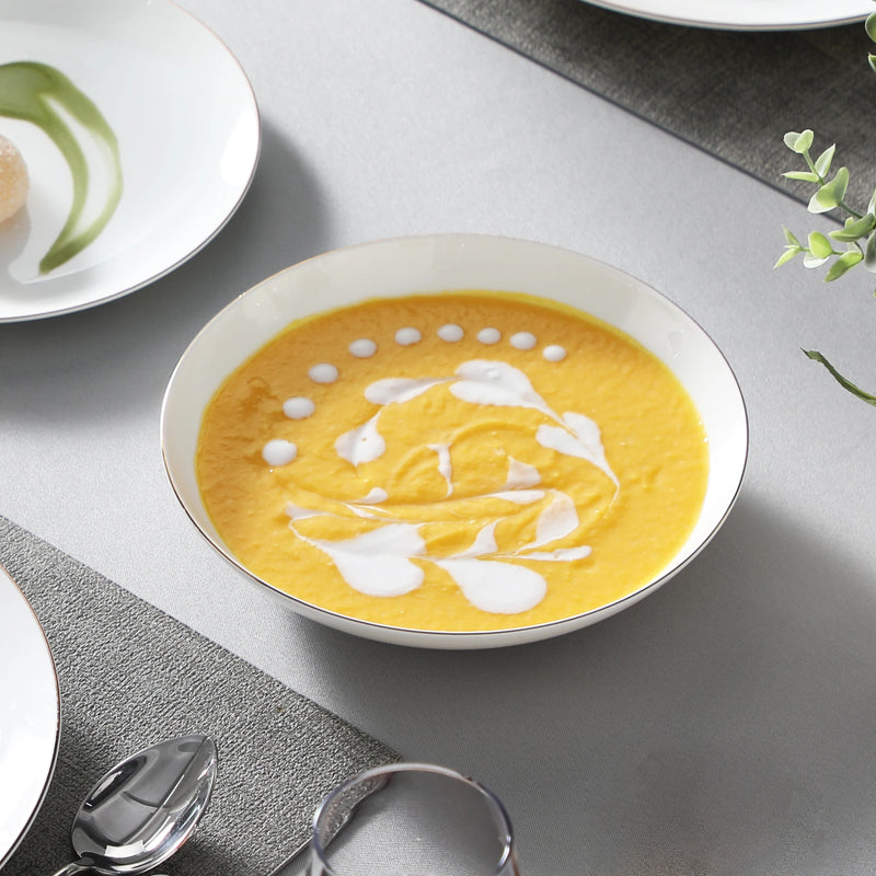 MALACASA NORI 16/32-PIECE Nordic European White Bone China Tableware Set with Bowl,Dinner&Dessert&Soup Plate Set for 4/8 person