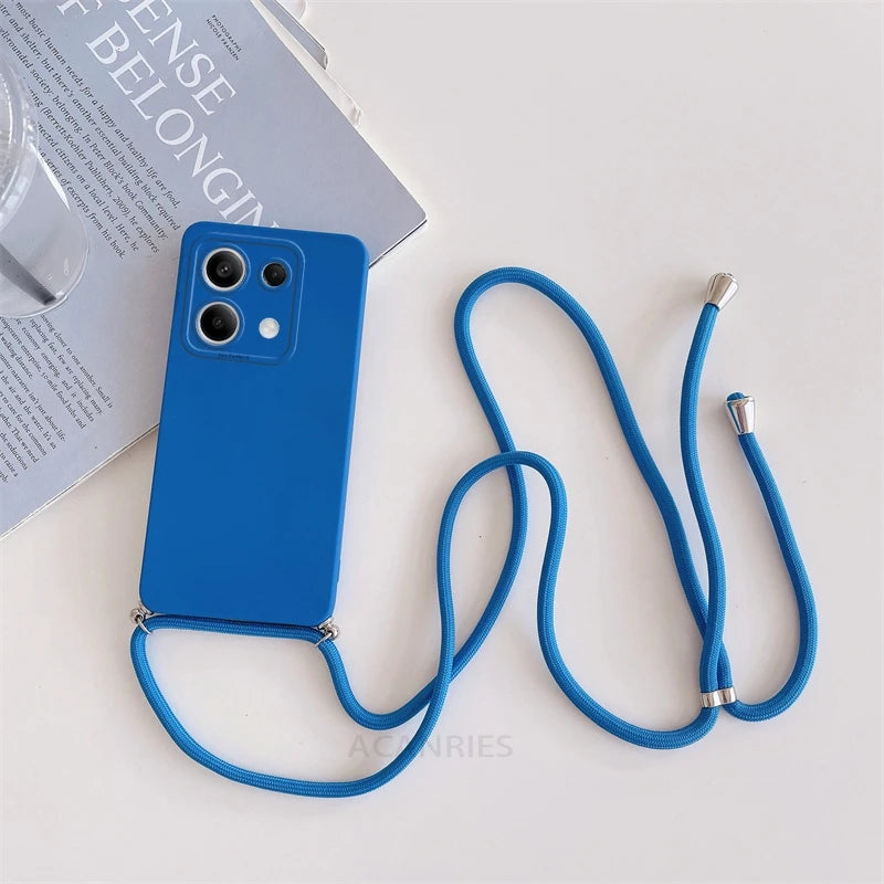 Funda con cordón cruzado para Xiaomi Redmi Note 13 Pro Plus 4G 5G, funda trasera de silicona con cordón para Poco X6 M6 Pro, Note 13 Pro y MX 6 X6 Pro