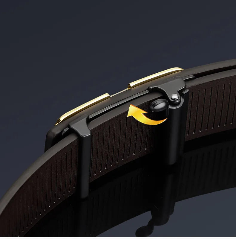 Men's automatic buckle casual cowhide versatile belt with personalized fit