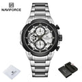 NAVIFORCE Original Watch for man 2025 New Stainless Steel Waterproof Chronograph Classic Quartz Wristwatch Brand Men Watch Gifts