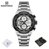 NAVIFORCE Original Watch for Men 2025 New Stainless Steel Waterproof Chronograph Classic Quartz Wristwatch Brand Men Watch Gifts
