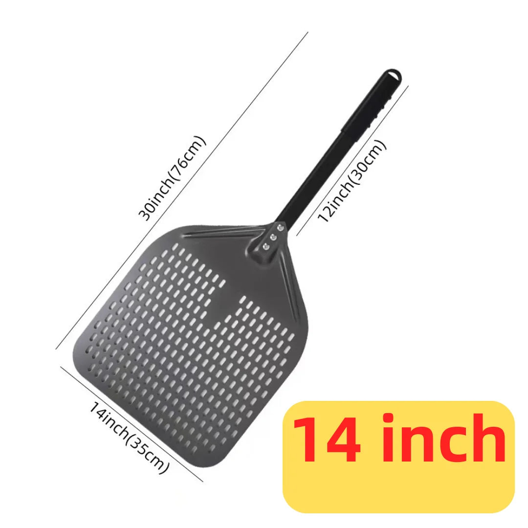 6&12 13 14  Inch Pizza Perforated Shovel Paddle Pizza Oven Turning Peel Hard  Anodized Pizza  Baking Kitchen Tool Spatula