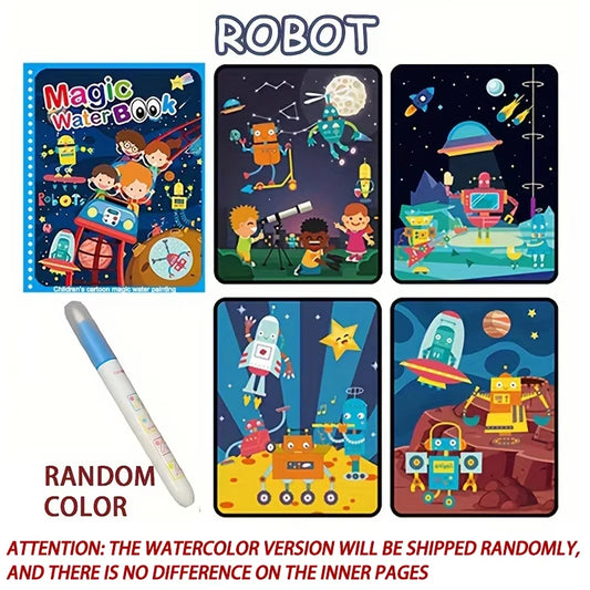 Magical Book Water Drawing Montessori Toys Reusable Coloring Book Magic Water Drawing Book Sensory Early Education for Children