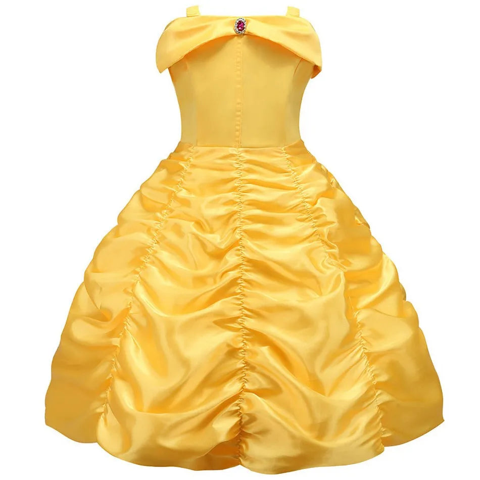 Girls Belle Dress Kids Ball Gown Princess Costume Beauty and Beast Children Christmas Birthday Carnival Party Cosplay Disguise