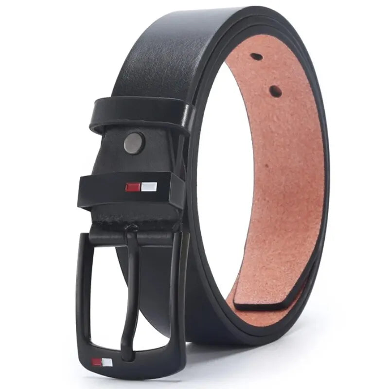 Fashion And Classical PU Alloy Square Buckle Belts Business Versatile Leisure Belts Black For Men Jean Pants Waistband ремень