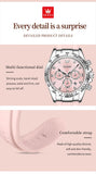 Relógio feminino de Olevs de luxo pulseira de silicone cronógrafo multifuncional calendário a prova de agua 5618