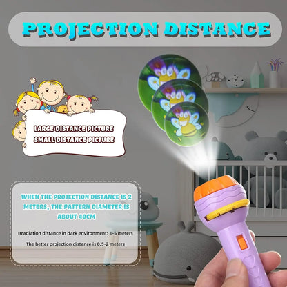 Linterna proyector lámpara juguete educación temprana cognición antes de dormir libro cuentos rompecabezas juguetes libro cuento para dormir