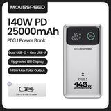 MOVESPEED M25Pro 25000mAh Power Bank 140W Type C PD Fast Charging PowerBank External Portable Charger for MacBook Lenovo Laptop