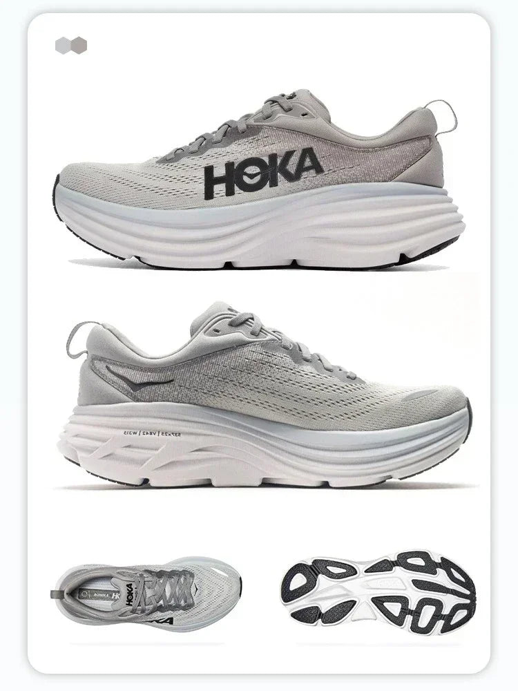 HOKA Sport Running Shoes Bondi 8 Breathable Anti Slip Cushioning Road Runs Shoes Men Sport Shoes Lifestyle Outdoor Sneaker Women