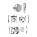 1/3Pairs 6MM Crystal Magnetic No-Pierce Stainless Steel Stud Earrings for Men Punk Zircon Magnet Earrings Non Piercing Jewelry