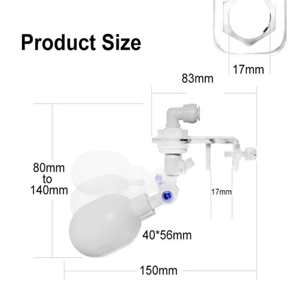 Auto Aquarium Water Changer Kit Power Free Fish Tank Float Ball Valve Type Auto Water Filler Water Level Controller 1/4 Inch