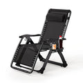 Outdoor Garden Sunloungers Folding Chair with Cup Holder and Headrest Pillow Lounge Chair Folding Patio Recliner Support 150kg