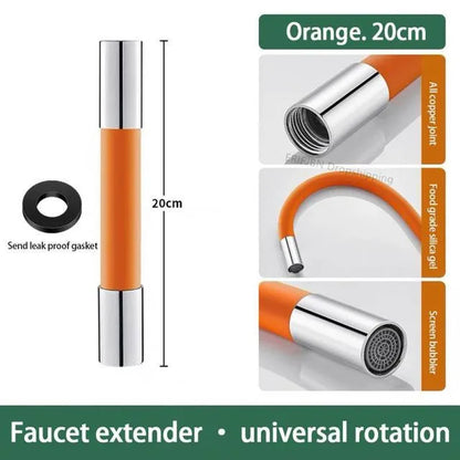 360° Rotating Silica Gel Faucet Extender Flexible Bending Bathroom Faucet Sink Universal Splash Extender Kitchen Accessories