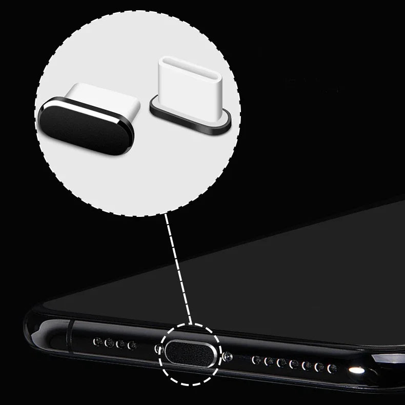 2Pcs 16PM Metal Dust Plug For iPhone 16 15 Pro Max Plus USB Type C Charge Port Plugs Stopper Mobile Phone Type-C Protection Cap