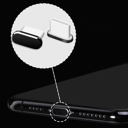 2Pcs 16PM Metal Dust Plug For iPhone 16 15 Pro Max Plus USB Type C Charge Port Plugs Stopper Mobile Phone Type-C Protection Cap