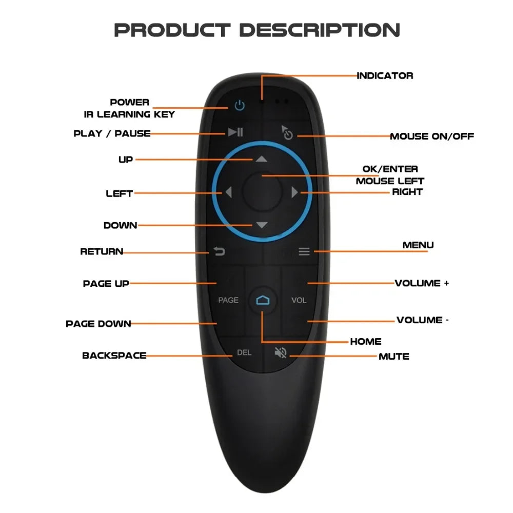 G10S G10SPRO G10BTS G10SPROBT Air Mouse Voice Remote Control 2.4G Wireless Gyroscope IR Learning for Android TV Box PC