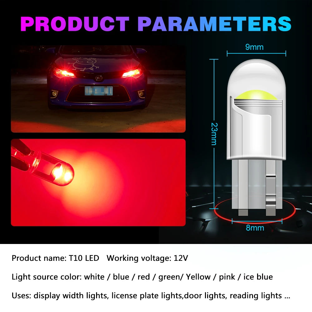 10x T10 LED LAMP LED Canbus T10 LED Burst Light W5W LED Clearance Lights LED Parking Lights T10 W5W Car Interior Lights LED T10