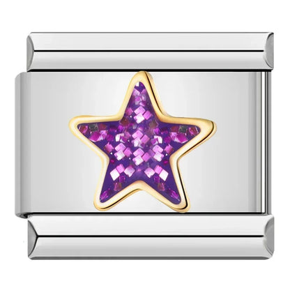 Hapiship 2024 estrela feminina universo planetário italiano encantos links contas caber 9mm pulseira de aço inoxidável diyjóias presente zh028