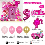 Balão Garland Arch Kit para Decoração, Rosa Vermelha, Foil Ball, Princesa, Aniversário, Baby Shower, Girl, Party Supplies, 97pcs
