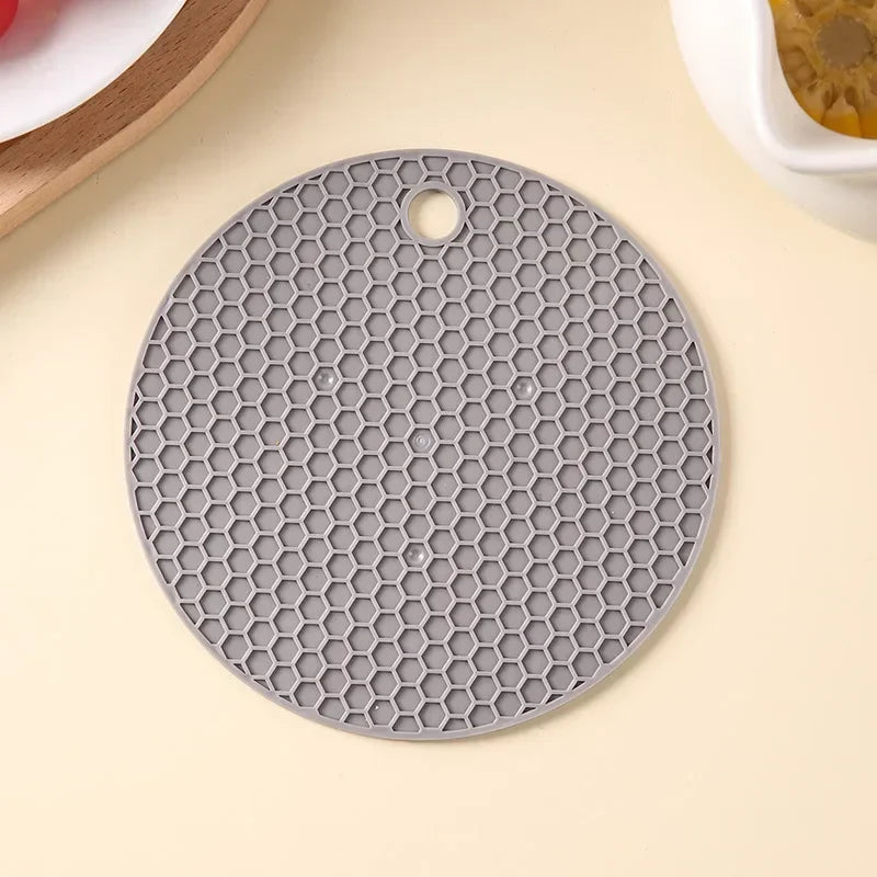 Silicone Round Teacup Mat Table Insulation Mat Dish Non-slip Placemat High Temperature Light Luxury Anti-scalding Casserole Mat