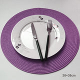 Round Placemats Set, Braided Circle Place Mat, Washable Table Mats for Kitchen Dining Table, Mixed Color Non-Slip Place Mats