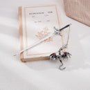 1pc Alloy Sword Dragon Bookmark, Birthday Gift for Book Lovers and Readers, Fantasy Bookworm Silver Gold Gold Pendant