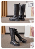Girls Long Boots Children Knee-High Fashion Motorcycle Boots Rubber Soft Platform for Princess Kids High Boots Classic Winter
