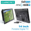 LEADSTAR D14 14" Portable TV DVB-T2 TDT ATSC ISDB-T Analog Mini Small Car Television Without Battery Support HD-IN H.265 AC3