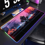 Alfombrilla de ratón luminosa Apex Legend, protector de escritorio, accesorio de anime, alfombrilla de ratón RGB, teclado, ordenador, gamer, mesa, alfombrilla retroiluminada para juegos