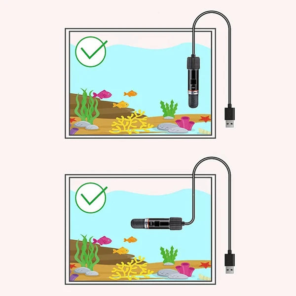 USB Mini Aquarium Heating rod for Small Fish Tank 26°C Constant Temperature Aquarium Heater Submersible Thermostat Heater 10W