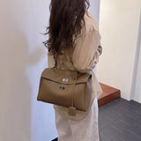 Casual Large Capacity Lychee Pattern Single Shoulder Slant Cross Bag Versatile Underarm Bag Simple Stylish Tote Bag