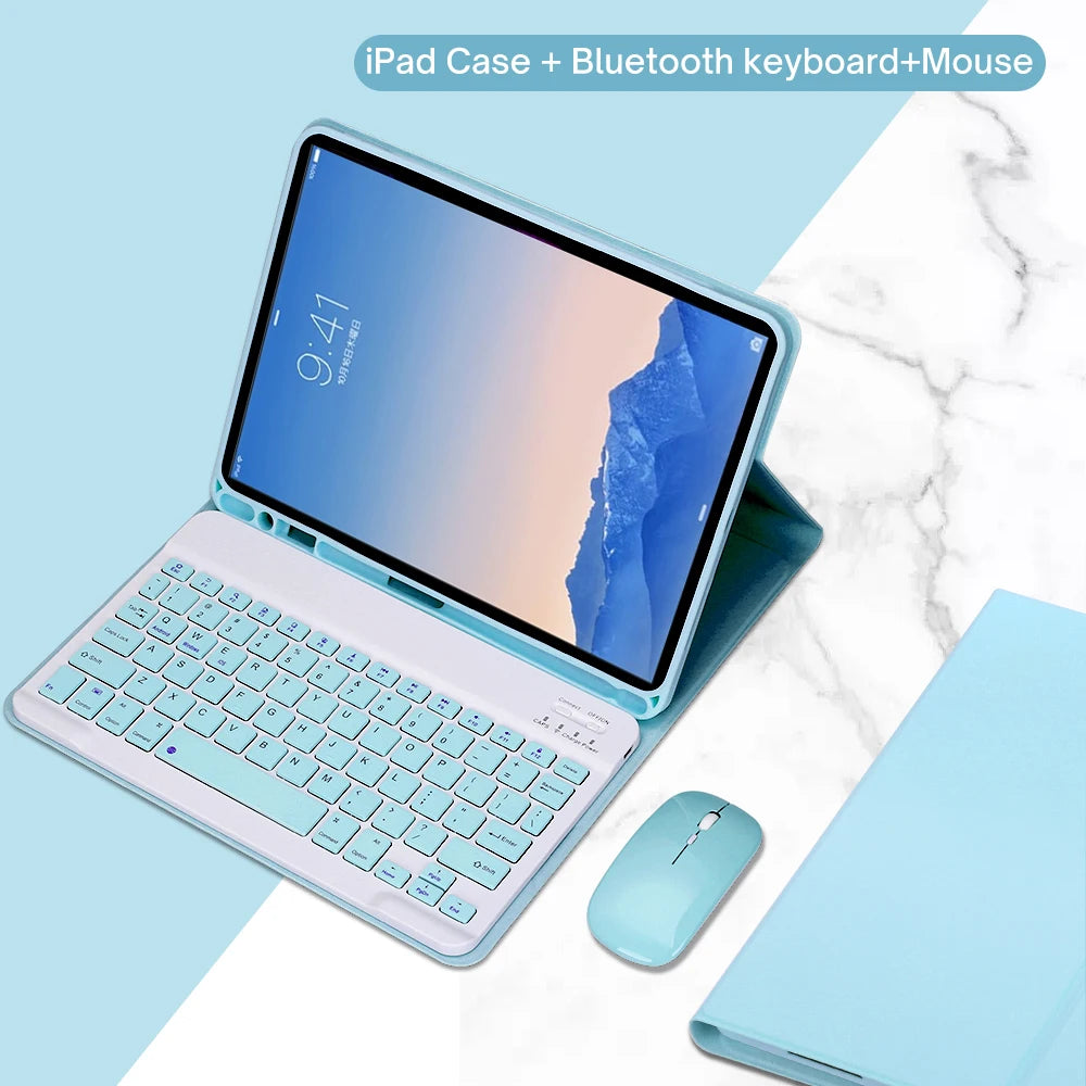 For iPad 5th Gen 2017 6th Gen 2018 9.7inch Case, Bluetooth keyboard case for iPad Air 1st 2nd Pro 9.7inch