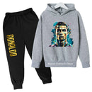 2024 Cristiano Ronaldo CR7 Cosplay Costumes Kids Football Idol Hoodie Set Pants Kids Boys High Quality Tops Girls Clothing Sets