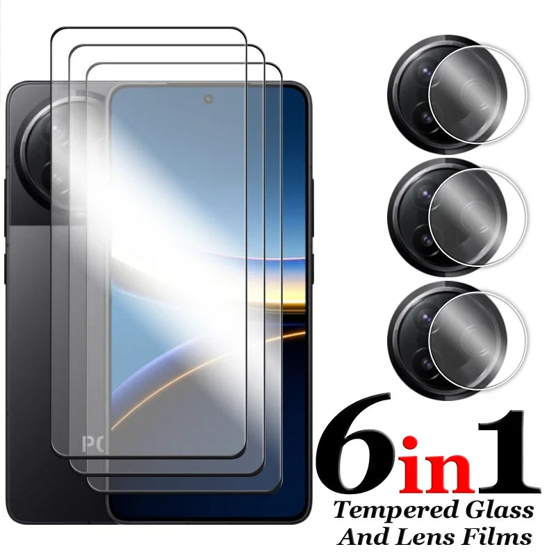 For POCO F7 Ultra Glass For Poco F7 Pro Tempered Glass 2.5D Full Cover Glue HD Screen Protector For Poco F7 Pro Ultra Lens Film