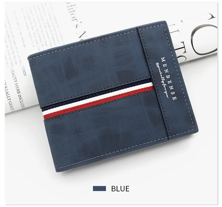 2023 New Short Men Wallets Slim Card Holder Male Purses Luxury PU Leather Coin Pocket High Quality Small Men's Wallet