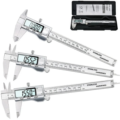 Calibrador Vernier digital electrónico de acero inoxidable de 6 pulgadas y 150 mm, micrómetro de metal, gran oferta.