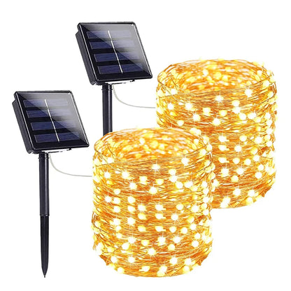 32m/22m/11m/7m solar led luz ao ar livre festão lâmpada jardim luz de fadas corda à prova dwaterproof água natal guirlanda quintal decoração luz