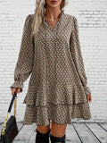 Flare manga plissado vestido, plus size, impressão