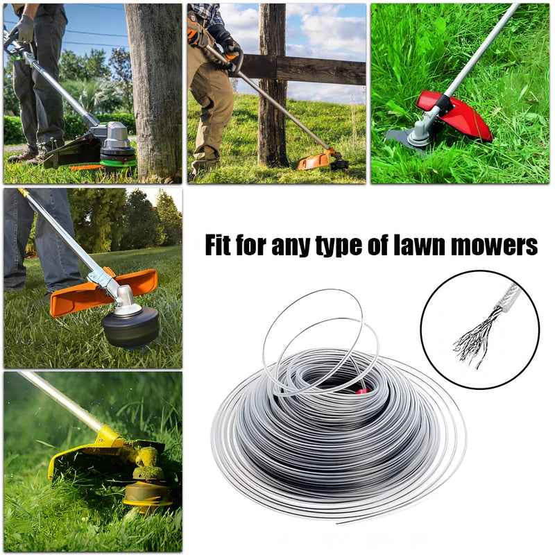 COSY 3mm Steel Wire Nylon Line Brushcutter Trimmer Rope Lawn Mower Cord Wear-resistant Sharp Replacement Garden Tool Accessory