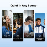Fone de Ouvido Sem Fio HAYLOU S40 ANC com Cancelamento de Ruído de 50dB, Áudio Espacial 3D Hi-Res, LDAC, Bluetooth 6.0 e Design Over-Ear