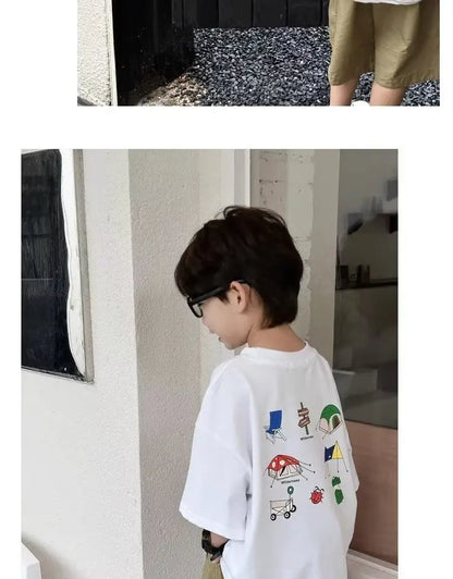 Boys' Summer Short Sleeve T-shirt New Small And Medium Children's Round Neck Top Children's Casual Versatile Half Sleeve Fashion