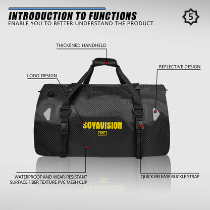 Motorcycle Waterproof Tail Bag Travel Outdoor Dry Luggage Roll Pack Bag 20 /40/66 Motorbike Luggage Backpack Motorcycle Seat Bag