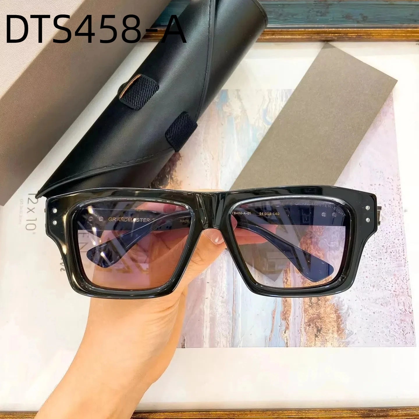 Original Factory DT GRANDMASTER-EIGHT DTS458-A With Brand Box Popular Green Acetate Frame Classic Business Men Women Sunglasses