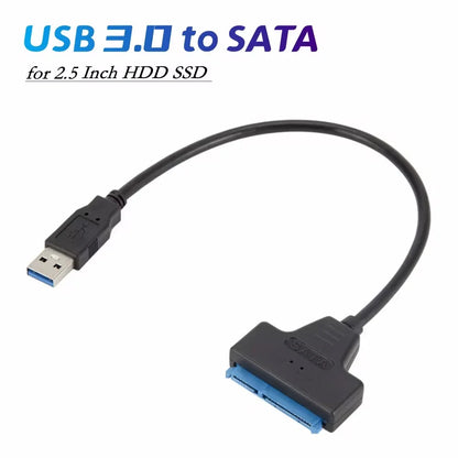 Cable adaptador SATA a USB 3.0 de 22 pines, compatible con discos duros externos HDD/SSD de 2,5 pulgadas, hasta 6 Gbps.