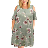 Large Size 9XL Dress For Mom 2022 Woman Summer Dress Loose Plus Size Dresses Off Shoulder Women Dresses Printed Dress 