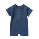 Pelele de verano para bebé, pijama fino de manga corta, mono acanalado, ropa de punto elástica, mono para niña