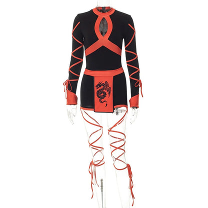 Ninja Cosplay Anime Halloween Costume for Women Adult Cosplay Dragon Ninja Warrior Costume