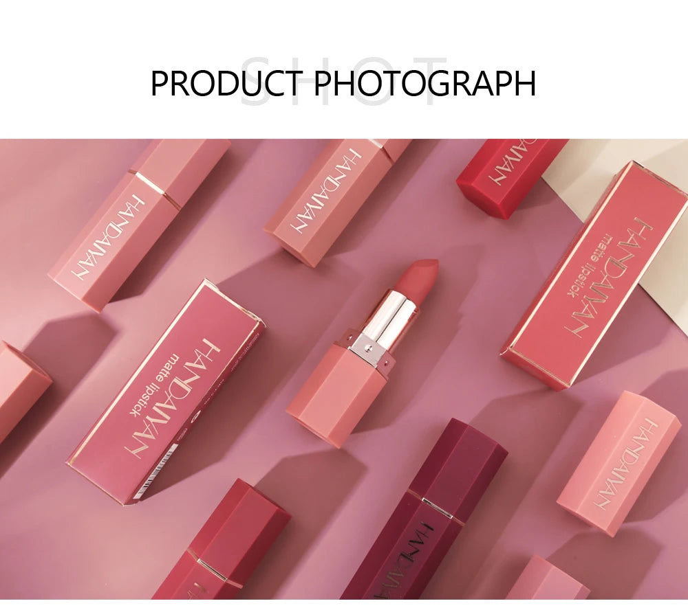 Lápiz labial mate de alta pigmentación HANDAIYAN, terciopelo, resistente al agua, maquillaje de larga duración, cosméticos para labios