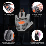 Men Women Gym Gloves Weightlifting Fitness Training Non Slip Palm Protector Breathable Fingerless Bike Bicycle Cycling Gloves