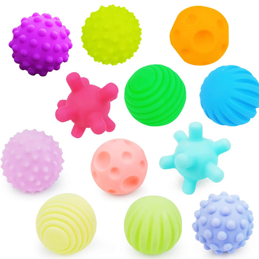 Juego de 6 pelotas multiusos texturizadas para desarrollar el sentido del tacto, pelotas de mano táctiles para bebés, pelotas de entrenamiento, pelotas suaves de masaje, regalos para niños.